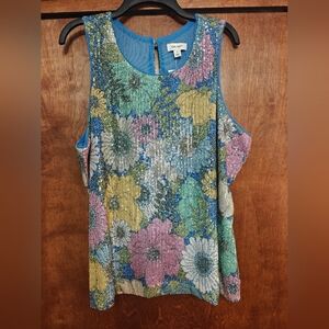 On 34th Floral Sequin Women's Blouse - Multicolor